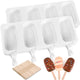 Popsicle Silicone Molds Set, 2 PCS Ice Cream Molds with 50 Wooden Sticks for Cake Pop, Ice Pop, Cakesicles, (Standard Size/White)