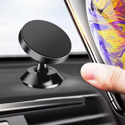 Magnetic Car Phone Holder - Strong Magnet, 360° Rotation, Dashboard/Dash Mount for All Phones Brands with Metal Plate, Blck