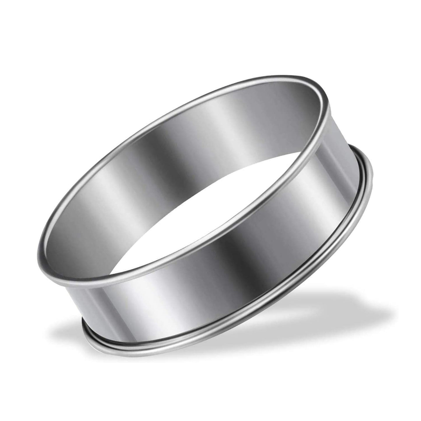Stainless Steel Crumpet Rings, Double Rolled Tart Rings, Round Metal Cooking Pastry Ring Molds for Baking, Silver