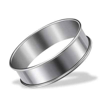 Stainless Steel Crumpet Rings, Double Rolled Tart Rings, Round Metal Cooking Pastry Ring Molds for Baking, Silver