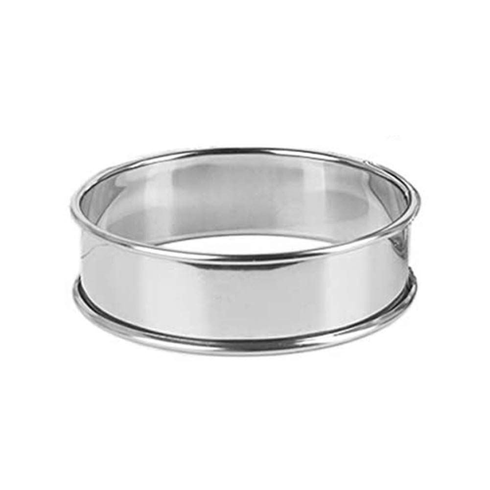 Stainless Steel Crumpet Rings, Double Rolled Tart Rings, Round Metal Cooking Pastry Ring Molds for Baking, Silver