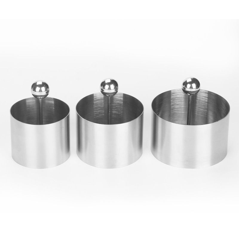 3 Set Sushi Making Mold Stainless Steel Round Pastry Ring Cake Forming Rings with Pusher Food Presentation Rings Tuna Mold