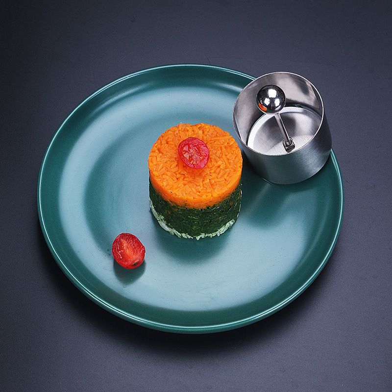 3 Set Sushi Making Mold Stainless Steel Round Pastry Ring Cake Forming Rings with Pusher Food Presentation Rings Tuna Mold