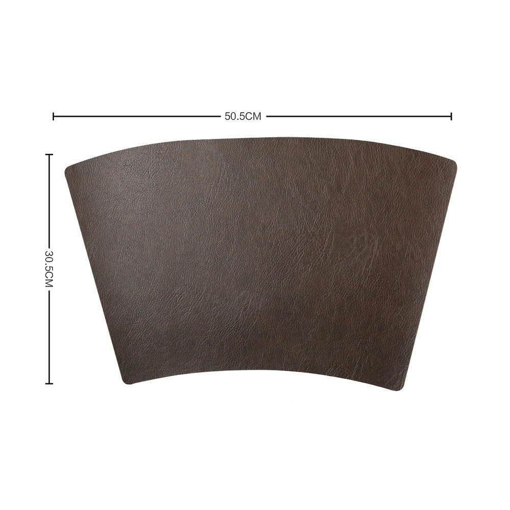 Faux Leather Wedge Placemats for Round Table, Heat Resistant Washable PU Table Place Mats Set of 4 for Kitchen and Dining Table