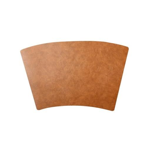 Faux Leather Wedge Placemats for Round Table, Heat Resistant Washable PU Table Place Mats Set of 4 for Kitchen and Dining Table