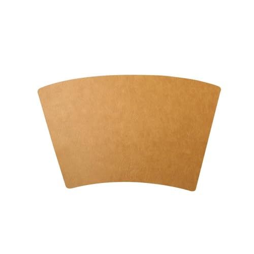Faux Leather Wedge Placemats for Round Table, Heat Resistant Washable PU Table Place Mats Set of 4 for Kitchen and Dining Table