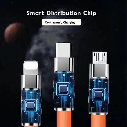 Multi Charging Cable 3-in-1 Charging Cable with Light USB Cable Suitable for Various Mobile Phones with Ports