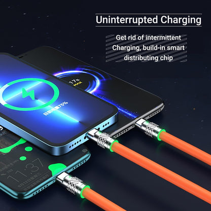 Multi Charging Cable 3-in-1 Charging Cable with Light USB Cable Suitable for Various Mobile Phones with Ports