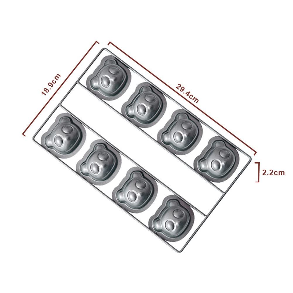 8 Cavity Non-stick Cake Baking Pan, Love Bear & Panda Cookie Mold, Creative Mold for Muffin, Brownie, Cornbread, Cheesecake(Panda)