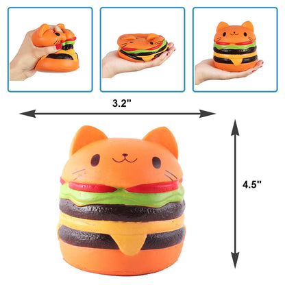 4.5" Squishies Jumbo Slow Rising Squishie Cat Hamburger Bread Toy  they are cute and soft with scented