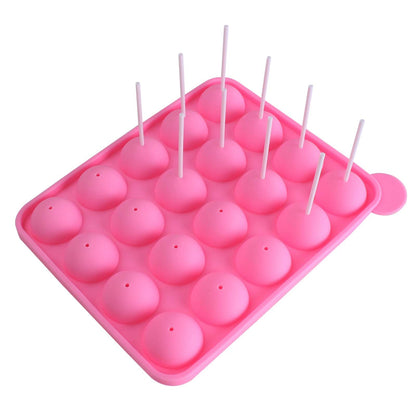 20 Cavity Silicone Pink Lolly Pop Party Cupcake Baking Mold Cake Pop Stick Mold Tray EASY TO CLEAN EASY TO USE
