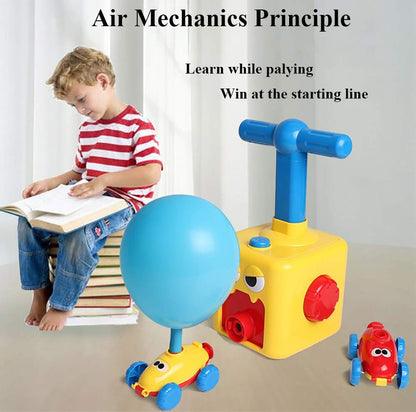 Power Car Creative Inflatable Balloon Pump Air Powred Car Balloon Powered Racer Scientific Experiment Toy for Kids-6 Balloons
