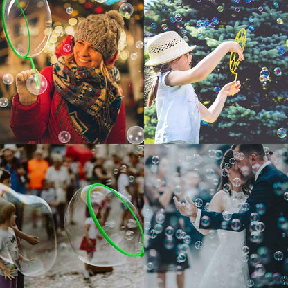 Bubble Wands Set, Kids Outdoor Giant Bubbles Wand Large Bubbles Maker Toys for Boys Girls with Tray Bubble Sticks