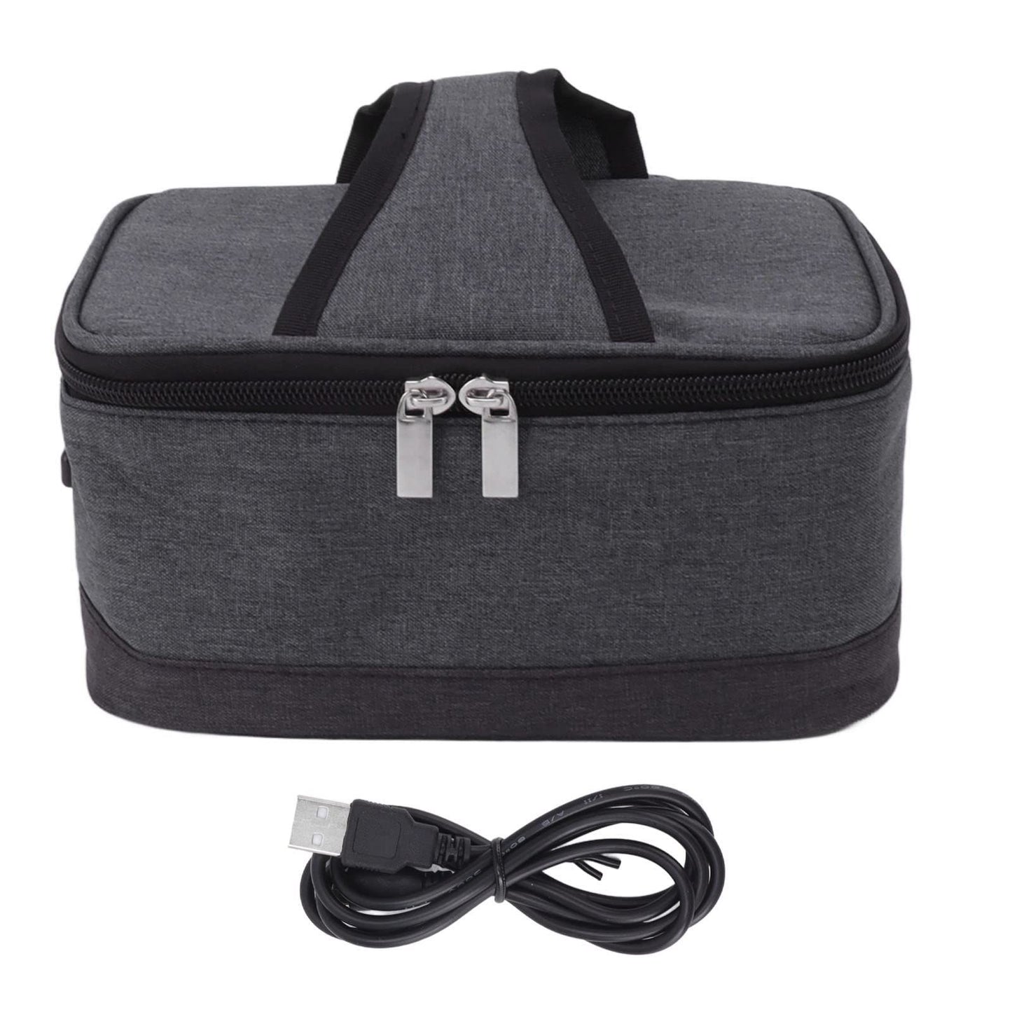 Portable Oven, Electric Lunch Box Food Heater USB Constant Heating Insulation Bag Heated Lunch Box Bag(Gray)
