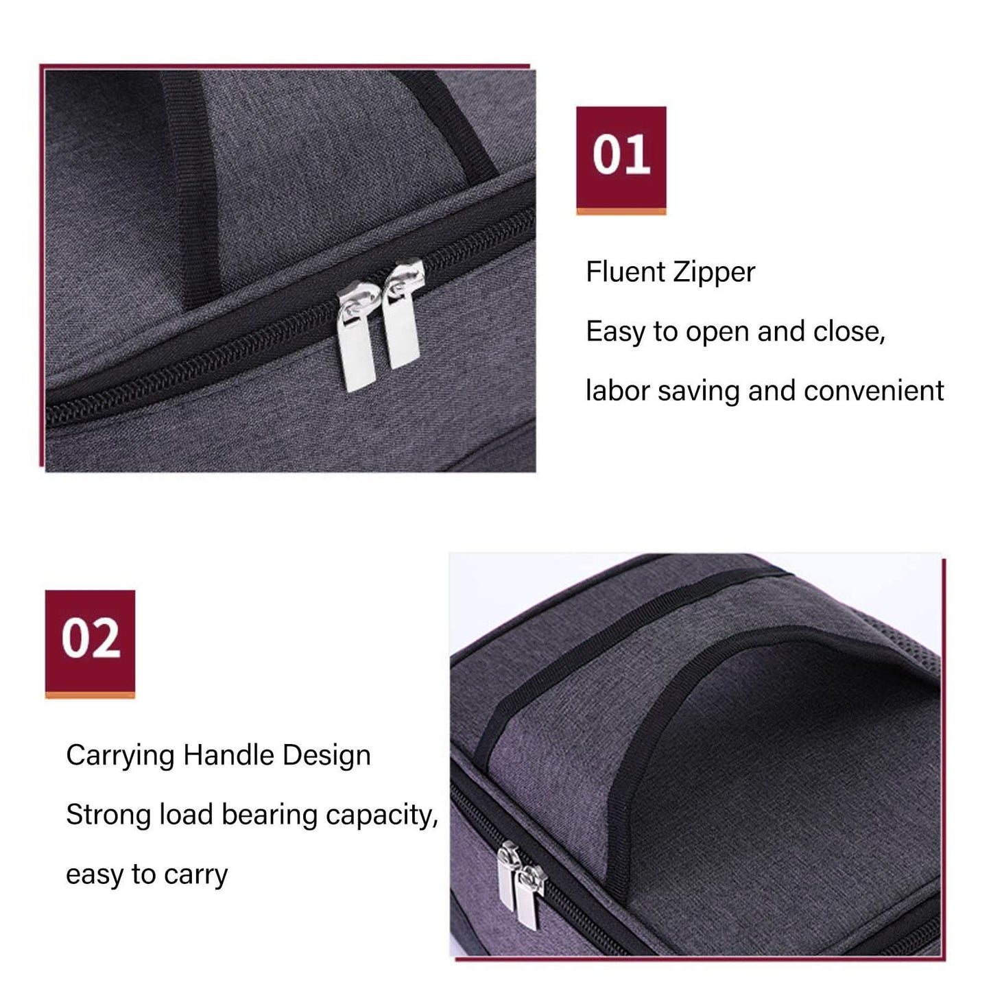 Portable Oven, Electric Lunch Box Food Heater USB Constant Heating Insulation Bag Heated Lunch Box Bag(Gray)