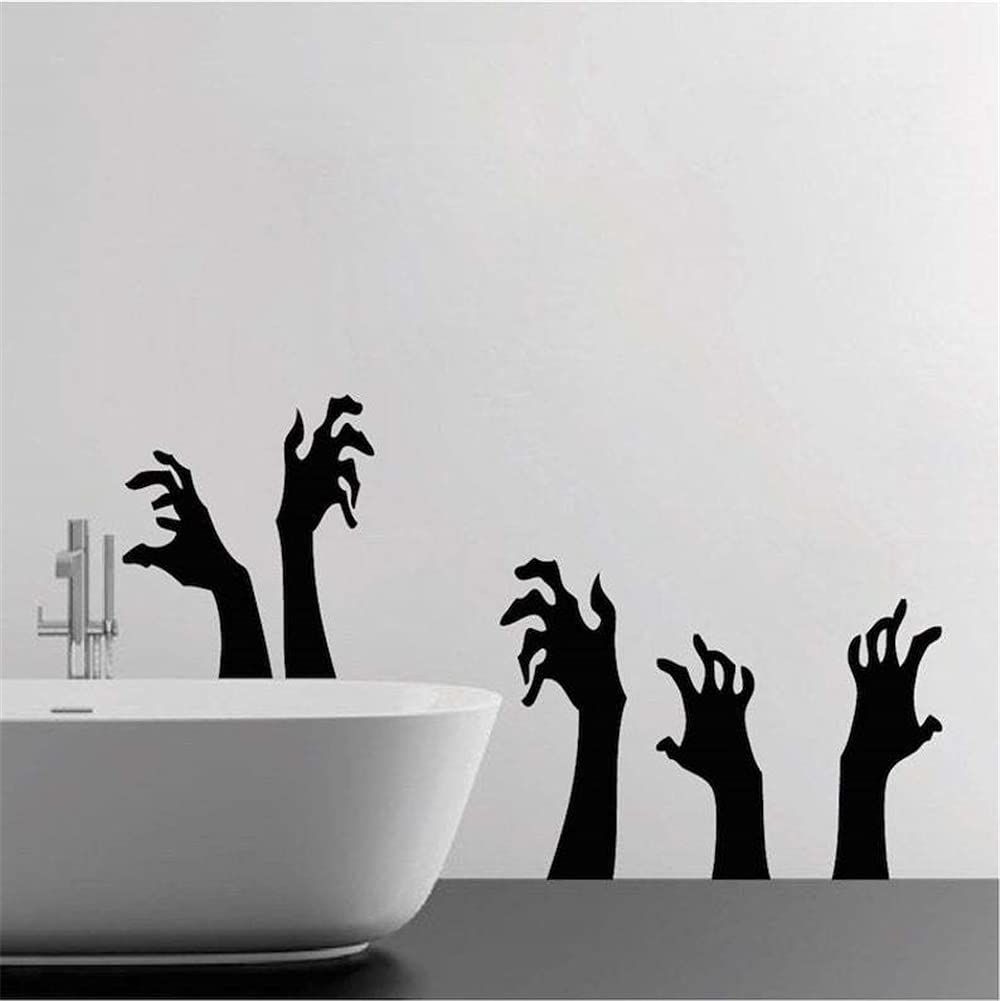 Halloween Wall Sticker Horrible Halloween Ghost Hand Wall Decal Removable Shadowy Figure Glass Window Wall Stickers Decor