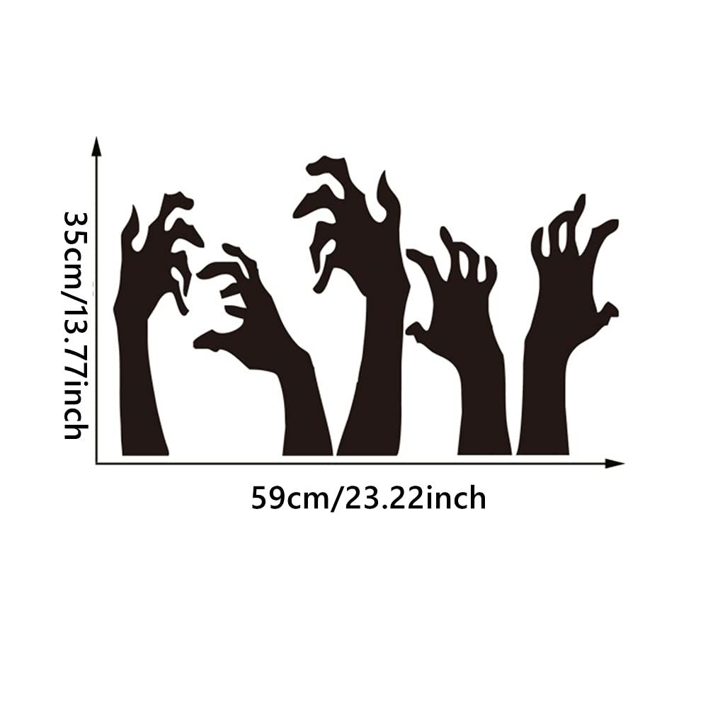 Halloween Wall Sticker Horrible Halloween Ghost Hand Wall Decal Removable Shadowy Figure Glass Window Wall Stickers Decor