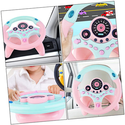 Driving Controller Driving Test Assistant Learing Education Toy with Light and Sound Effect for Adult and Kids (Pink-Blue)