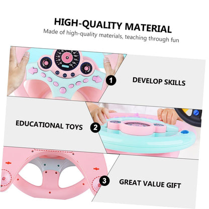 Driving Controller Driving Test Assistant Learing Education Toy with Light and Sound Effect for Adult and Kids (Pink-Blue)