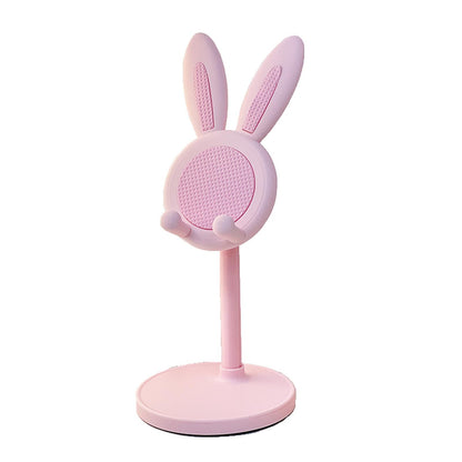 Cell Phone Stand,Angle Height Adjustable Bunny Phone Stand for Desk,Cute Rabbit Phone Holder Stand for Desk(Pink)
