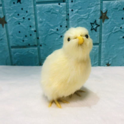 4 Pcs Realistic Plush Little Chick Figurine Lifelike Furry Animal Toy Simulated Chicken Sound Photography Props Easter Chicks