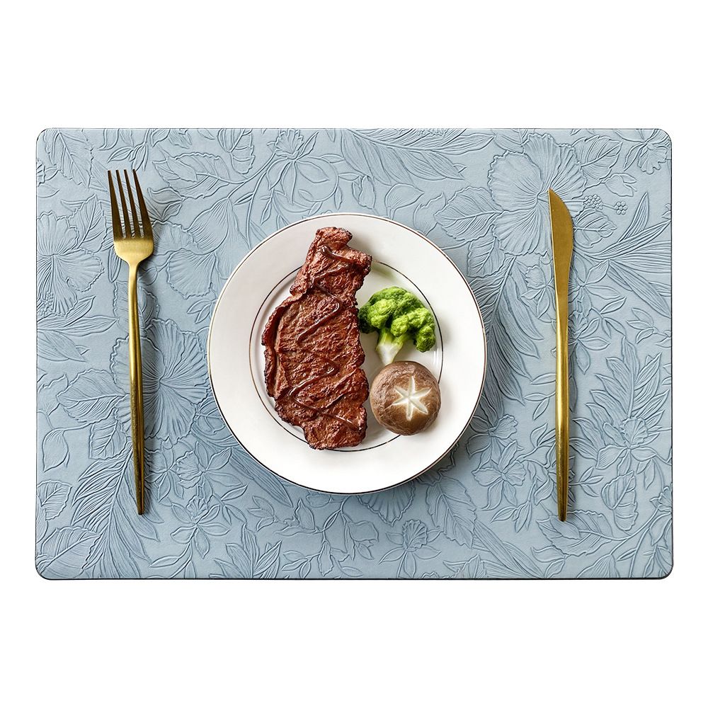 Placemats Set of 3 Faux Leather Place Mats Heat Resistant Waterproof Wipeable NonSlip Dining Table Mats Tabletop Decor for Kitchen