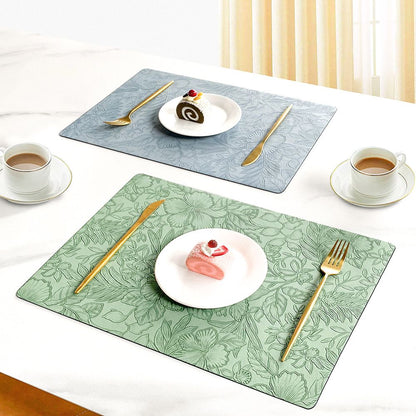 Placemats Set of 3 Faux Leather Place Mats Heat Resistant Waterproof Wipeable NonSlip Dining Table Mats Tabletop Decor for Kitchen