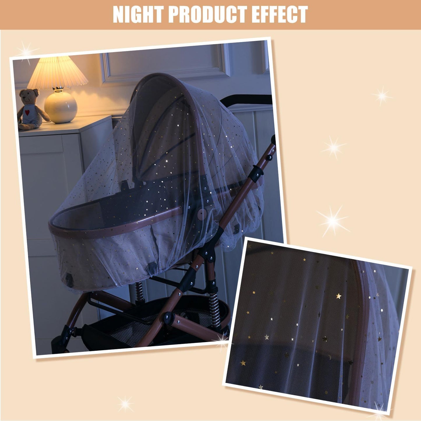 Mosquito Net for Stroller,Baby Pram Net Portable Stroller Netting Cover Perfect Bug Net for Strollers,Bassinets,Mini Crib