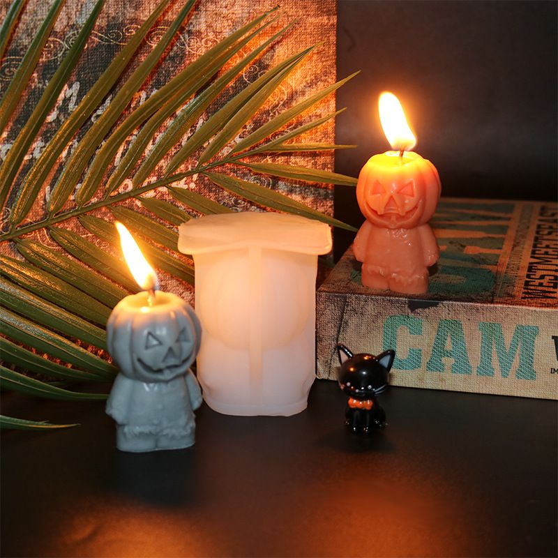 Halloween Silicone Mold Smiling Face Pumpkin Man Silicone for Desktop Decorations Creates Joys & HolidayAtmosphere Halloween