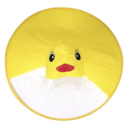 Kids Raincoat,Toddler Duck Raincoat and Umbrella Hat Waterproof UFO for Baby Girls and Boys (Yellow)
