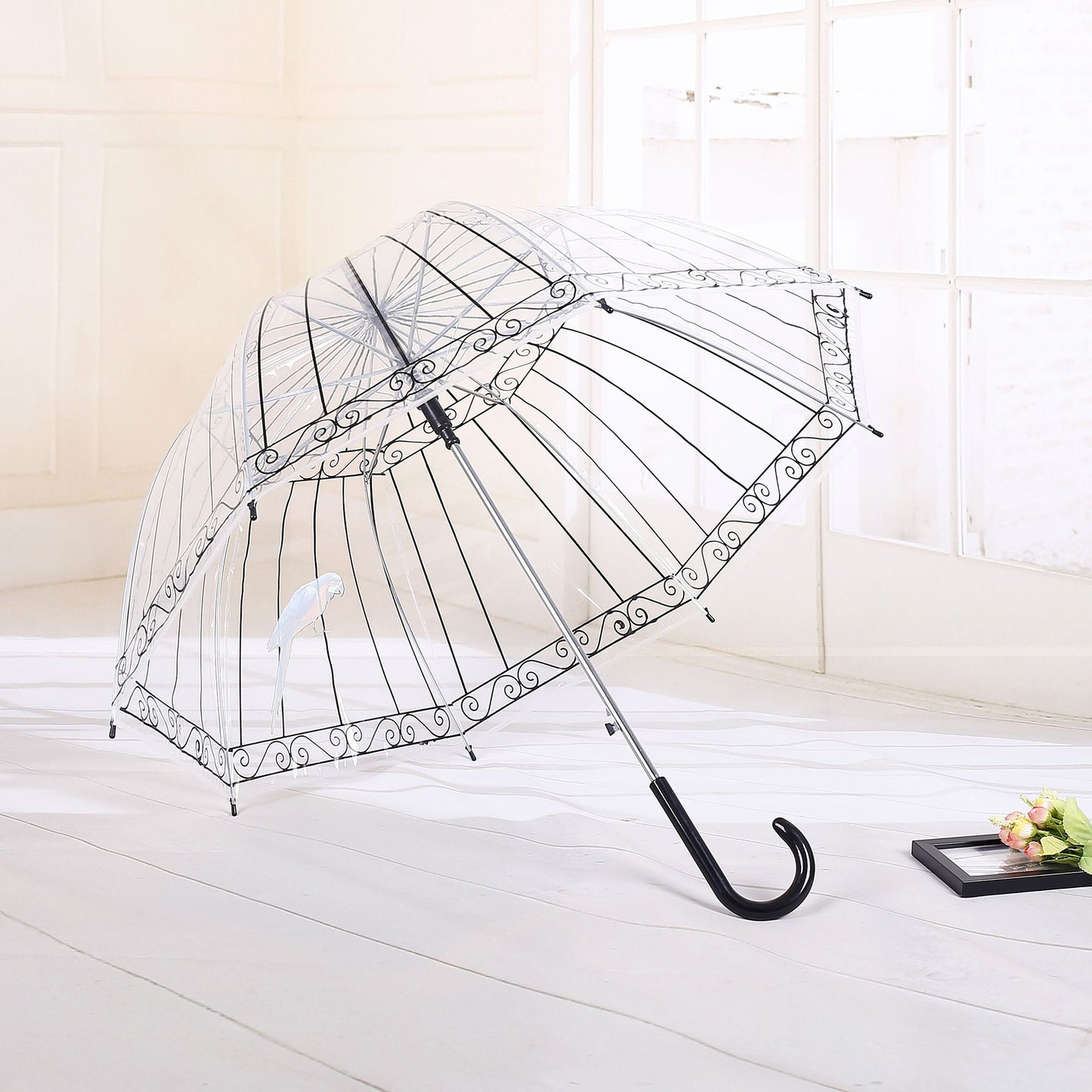 Clear Bubble Umbrella for Girls and Women,Clear Kids Umbrella Dome Shape, Auto Open Transparent Rain Girls