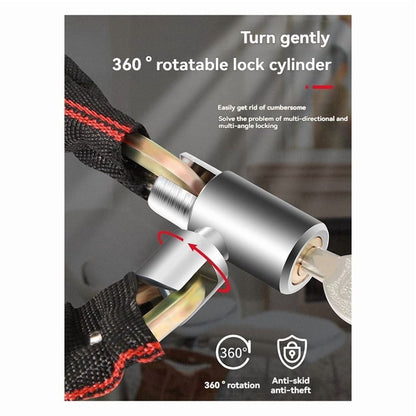Bicycle Lock Lengthened and Thickened Anti-Theft Chain Portable Electric Vehicles Mountain Bike Chain Lock Bicycle Chain