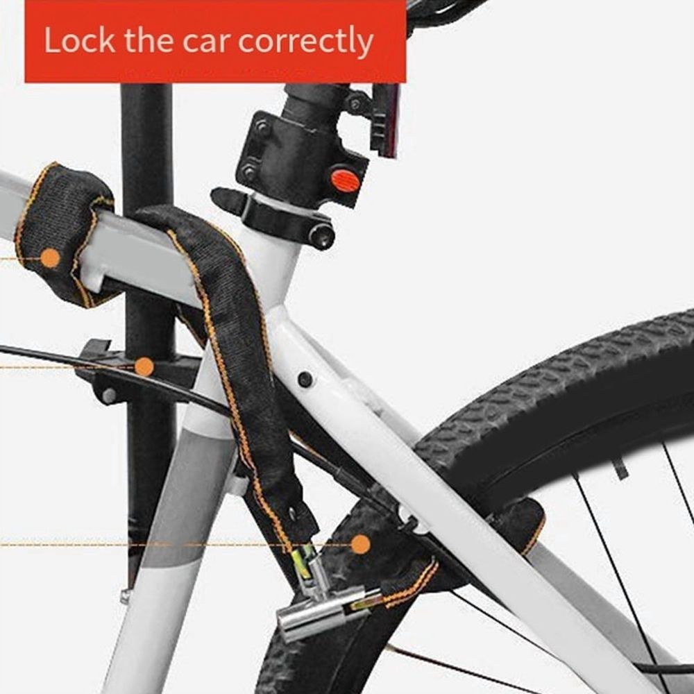 Bicycle Lock Lengthened and Thickened Anti-Theft Chain Portable Electric Vehicles Mountain Bike Chain Lock Bicycle Chain