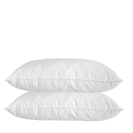 Royal Comfort Luxury Bamboo Blend Quilted Pillow Twin Pack Extra Fill Support - Mekamart Australia