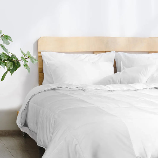 Royal Comfort Bamboo Blend Quilt 250GSM Luxury Duvet 100% Cotton Cover - Queen - White - Mekamart Australia