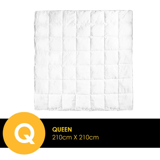 Royal Comfort Bamboo Blend Quilt 250GSM Luxury Duvet 100% Cotton Cover - Queen - White - Mekamart Australia