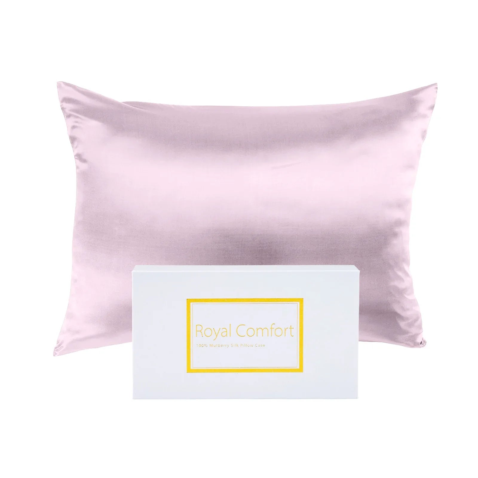 Royal Comfort Mulberry Soft Silk Hypoallergenic Pillowcase Twin Pack 51 x 76cm - Lilac - Mekamart Australia