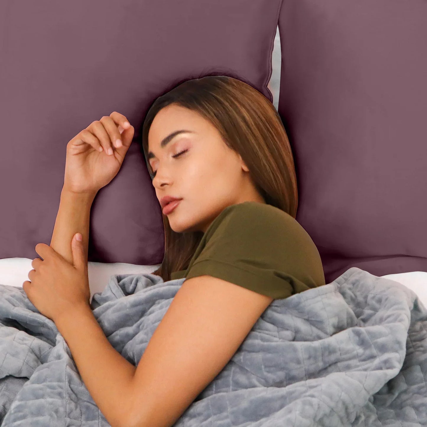 Royal Comfort Mulberry Soft Silk Hypoallergenic Pillowcase Twin Pack 51 x 76cm - Malaga Wine - Mekamart Australia
