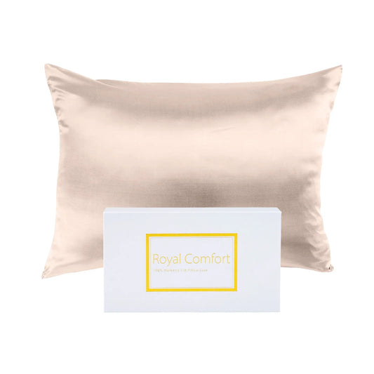 Royal Comfort Pure Silk Pillow Case 100% Mulberry Silk Hypoallergenic Pillowcase - Champagne Pink - Mekamart Australia