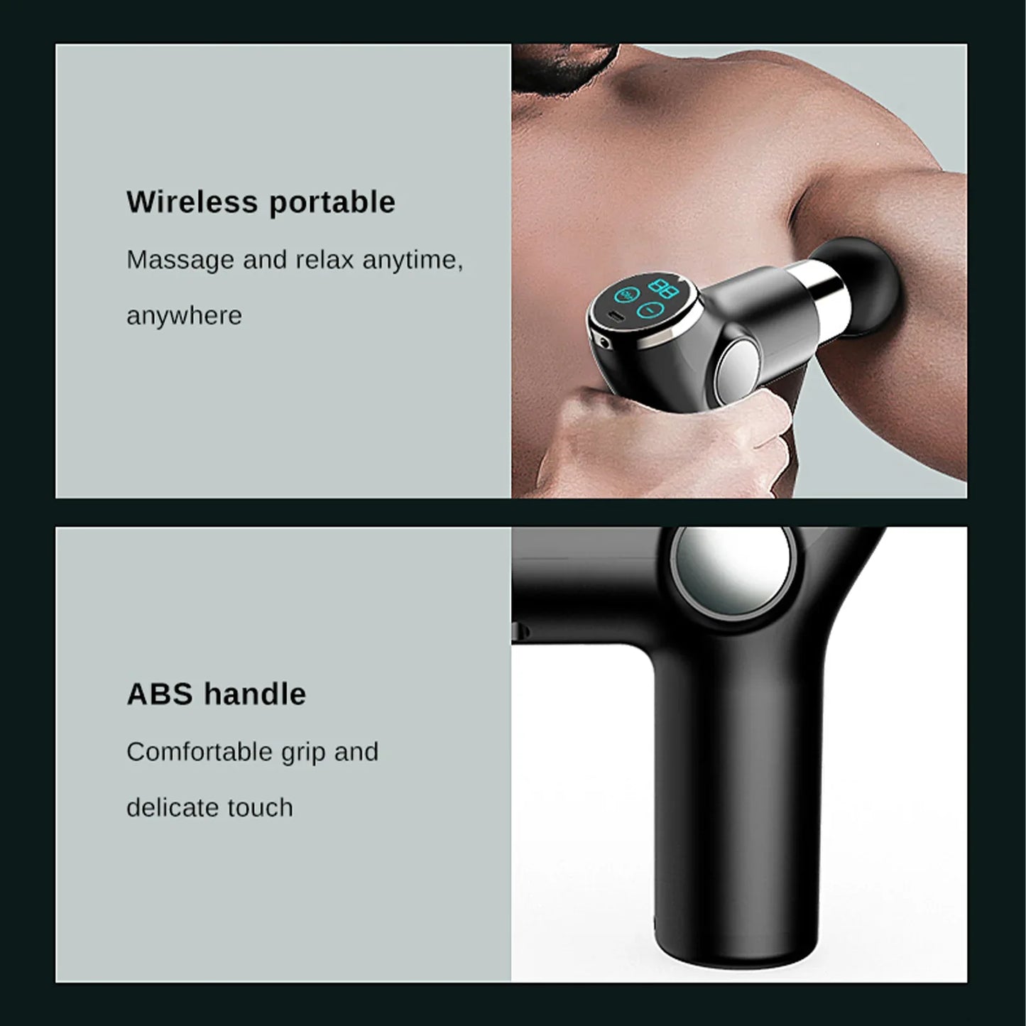 FitSmart LCD Display Mini Vibration Therapy Massage Device Black - Mekamart Australia