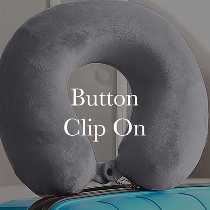 Milano Decor Memory Foam Travel Neck Pillow With Clip Cushion Support Soft Blue - Mekamart Australia