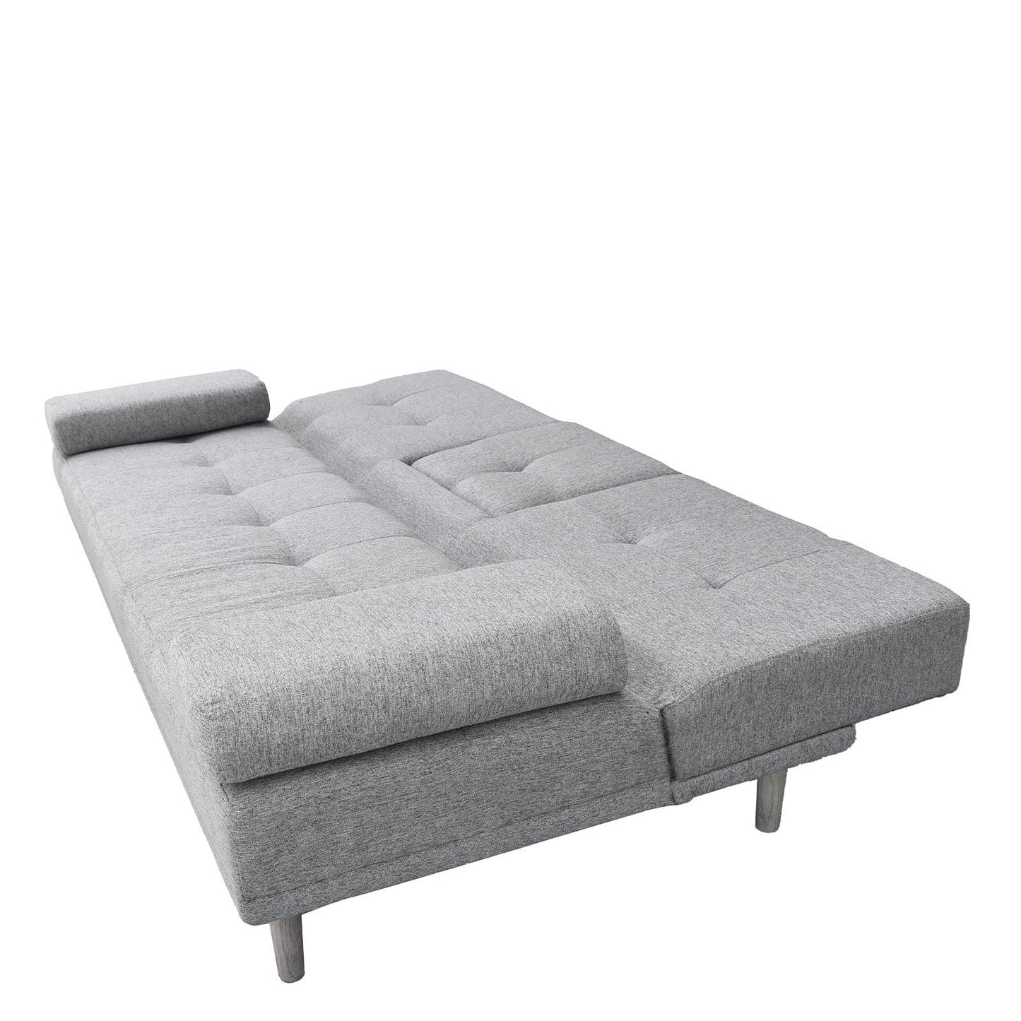Casa Decor Mendoza 2 in 1 Sofa Bed Couch Grey Pull Down Cupholder 3 Seats Futon - Mekamart Australia