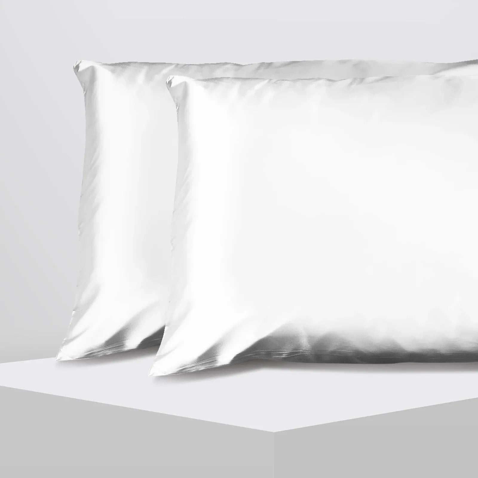 Casa Decor Luxury Satin Pillowcase Twin Pack Size With Gift Box Luxury - White - Mekamart Australia