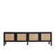 Casa Decor Tulum Rattan Entertainment Unit TV Stand Cabinet Storage Black - Mekamart Australia
