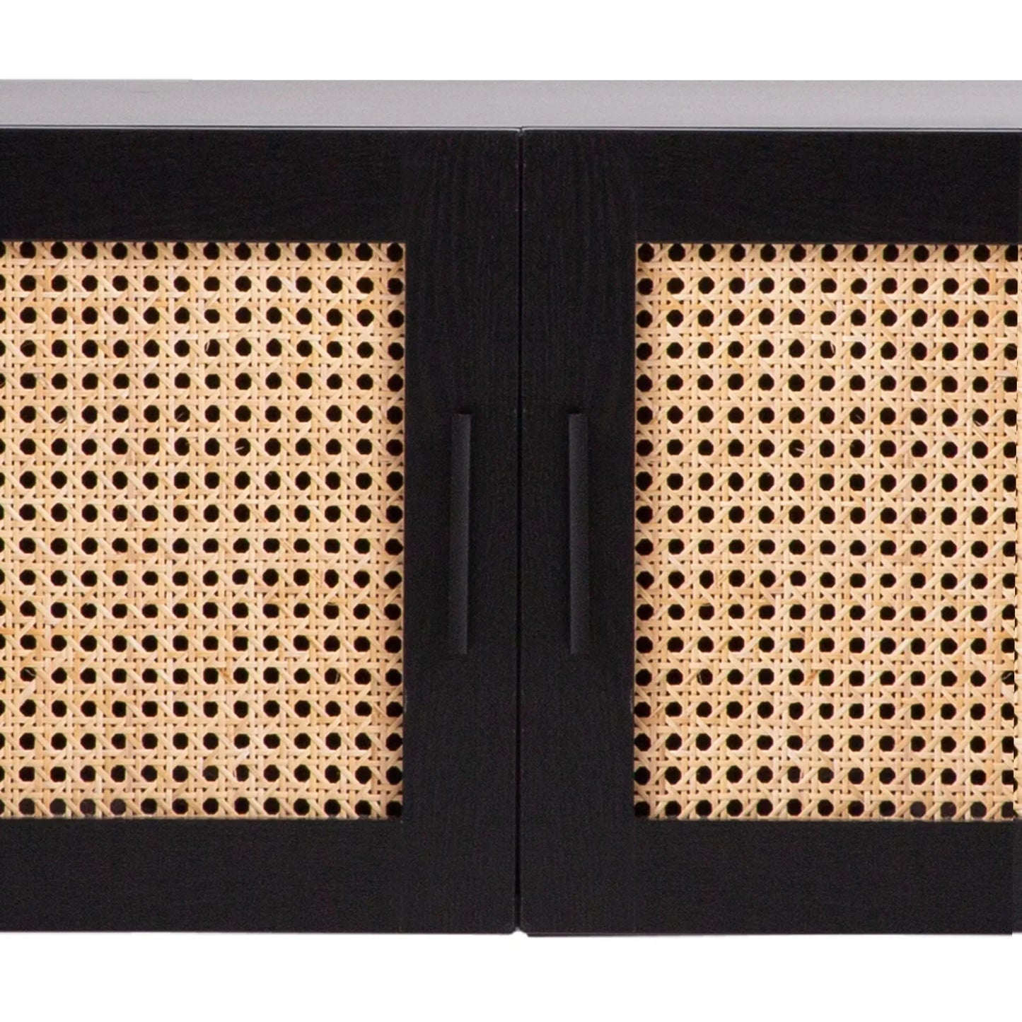 Casa Decor Tulum Rattan Entertainment Unit TV Stand Cabinet Storage Black - Mekamart Australia