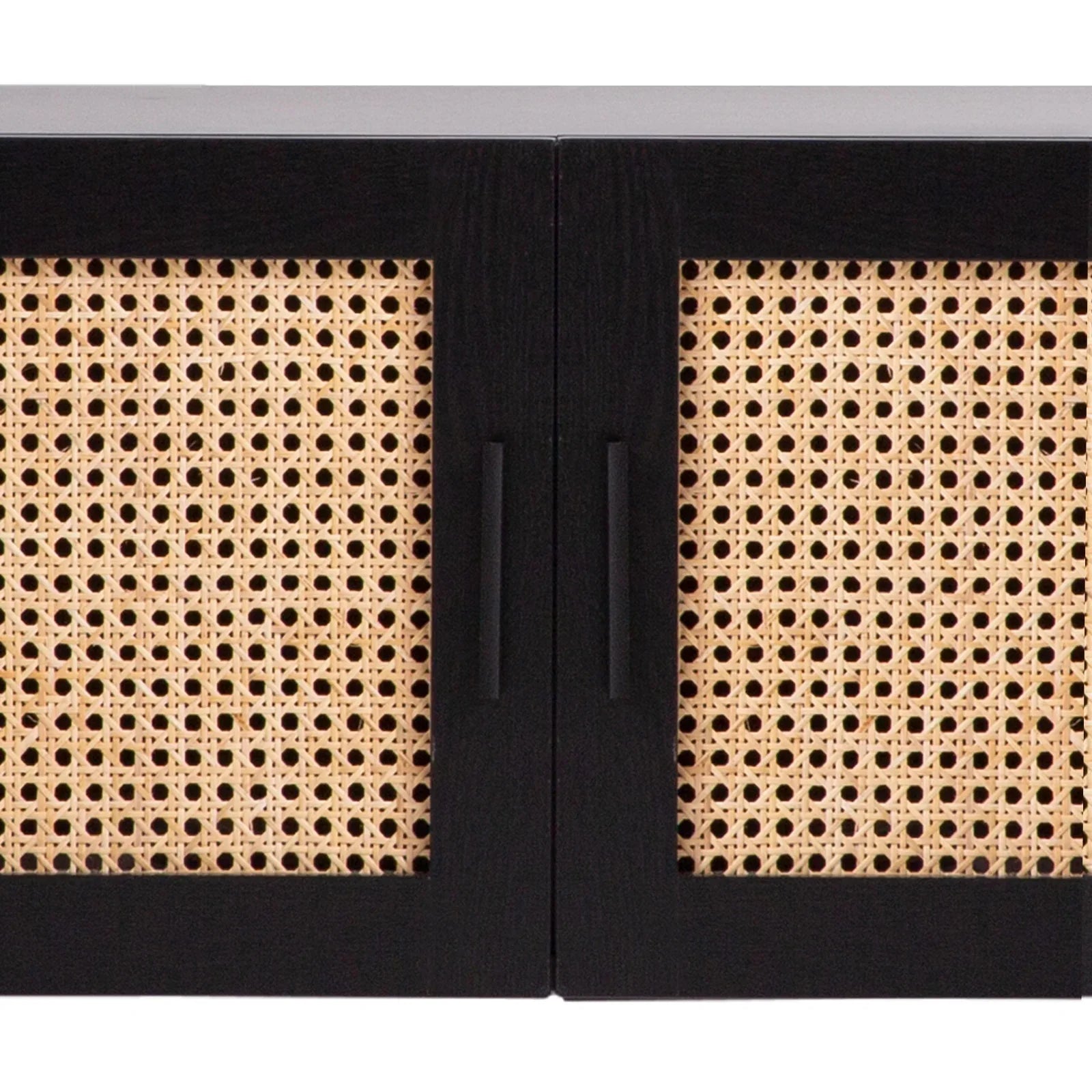 Casa Decor Tulum Rattan Entertainment Unit TV Stand Cabinet Storage Black - Mekamart Australia
