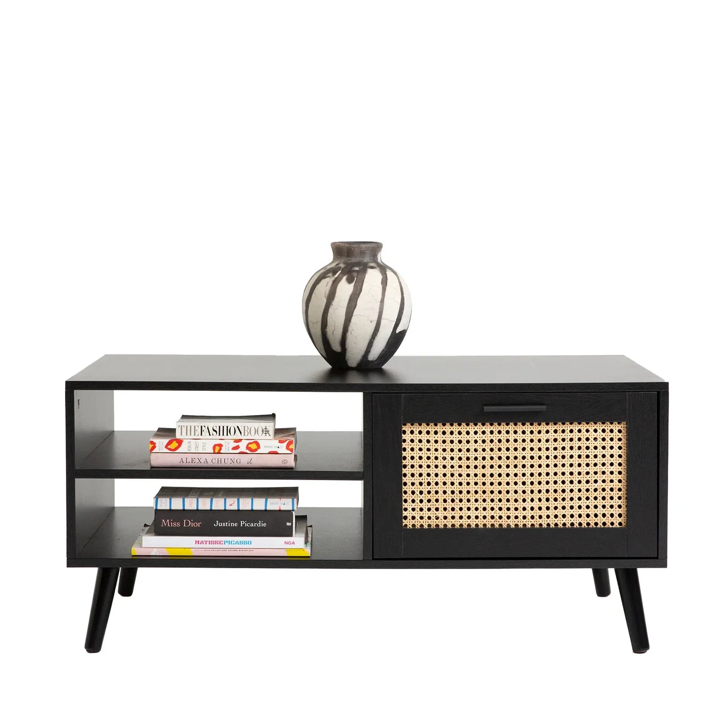 Casa Decor Tulum Rattan Coffee Table Storage Drawer Furniture Wooden Black - Mekamart Australia