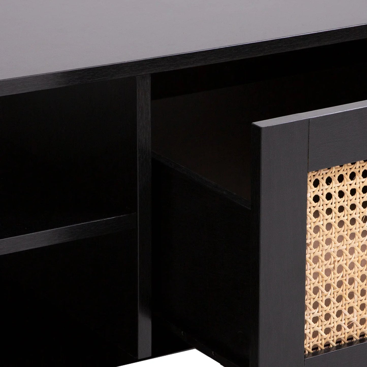 Casa Decor Tulum Rattan Coffee Table Storage Drawer Furniture Wooden Black - Mekamart Australia