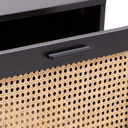 Casa Decor Tulum Rattan Coffee Table Storage Drawer Furniture Wooden Black - Mekamart Australia