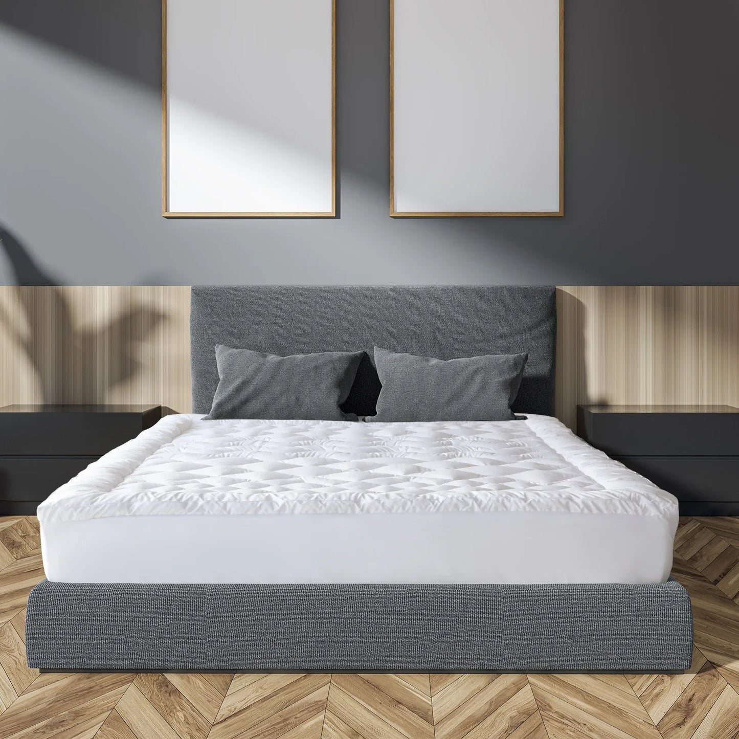 Royal Comfort 1200GSM Deluxe 7-Zone Mattress Topper Luxury Gusset Breathable - Queen - White - Mekamart Australia